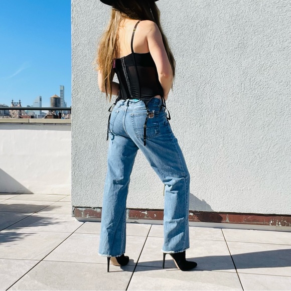 Adore Me Soft Corset Bodysuit Teddy Garters Kink Straps - Picture 9 of 16